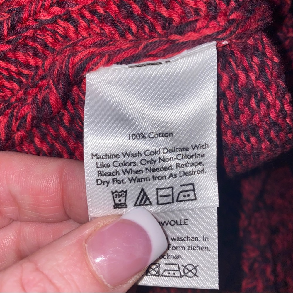 Eddie Bauer Red/Black Open Front Cardigan M - Picture 11 of 14